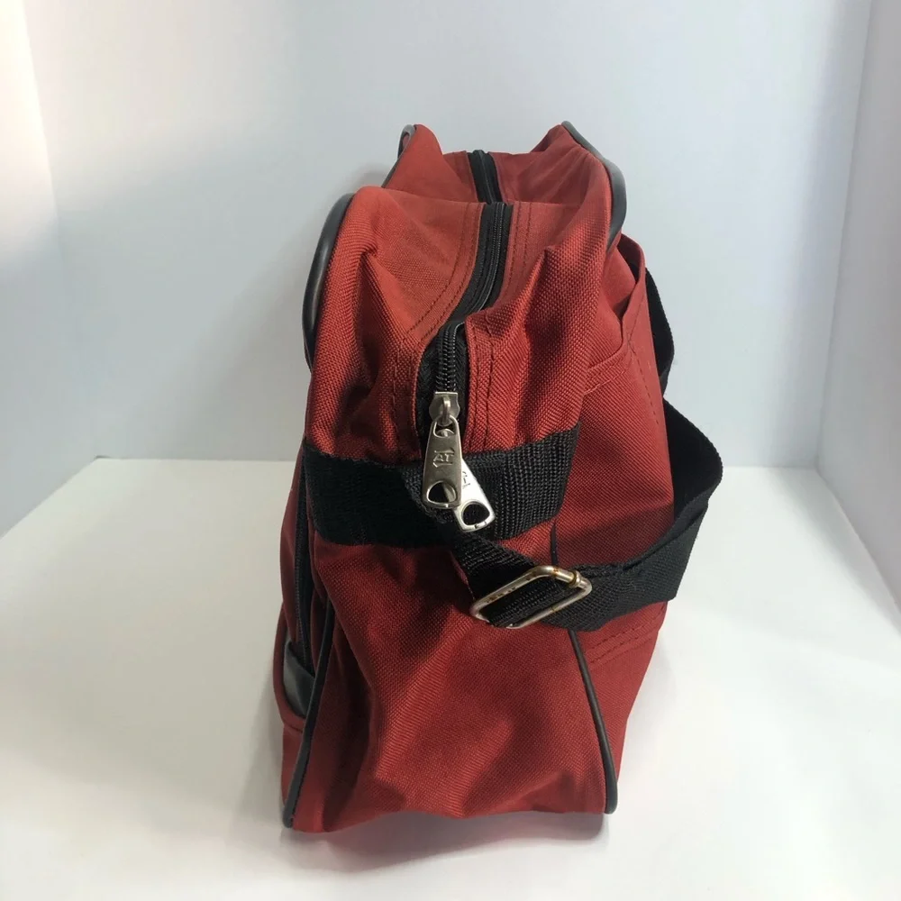 American Tourister Small Red Overnight Bag 14” With Shoulder Strap.